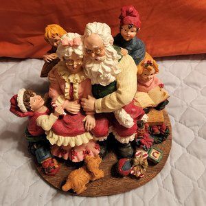 Ceramic Santa and Mrs. Claus in workshop